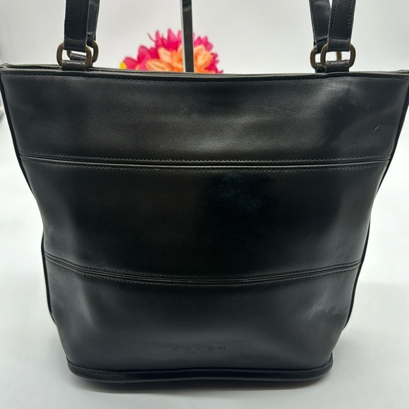 Vintage Coach Tribeca Bucket Bag Dark Gray Leather  Made in the USA 9098 CP6941 - Picture 1 of 16
